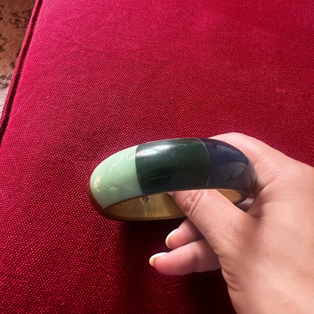 Multicolor Enamel Bangle Bracelet - Picture 4 of 9